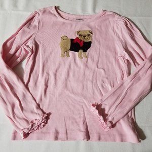 Gymboree Pups & Kisses Size 7 VGUC-GUC Pink Long Sleeve Shirt.